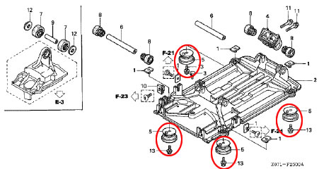 ホンダ発電機純正パーツ EU16i用・EU16iT1(～EACT-1434763)用足交換パーツ 【eu16i-bottomset】 オプション  【公式】プラウ オンラインストア