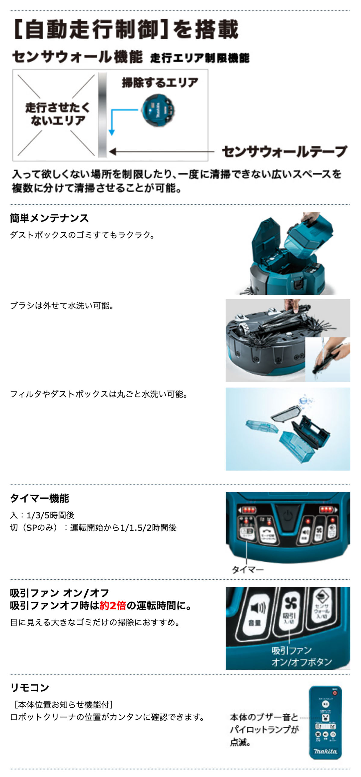 マキタ ロボットクリーナ【RC200DZSP】本体のみ バッテリ・充電器別売